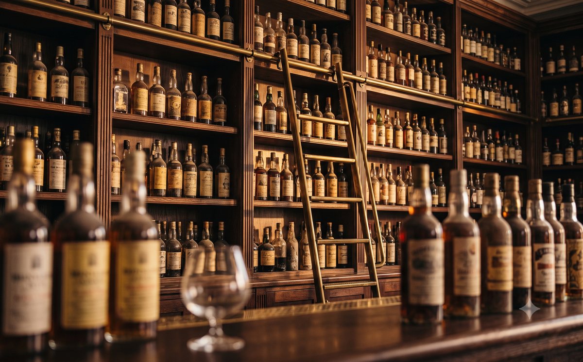 Rum library wall — atmospheric image